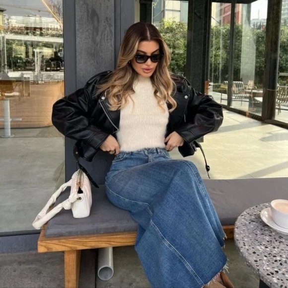 Zara Stretch Denim Pencil Skirt - Picture 13 of 13